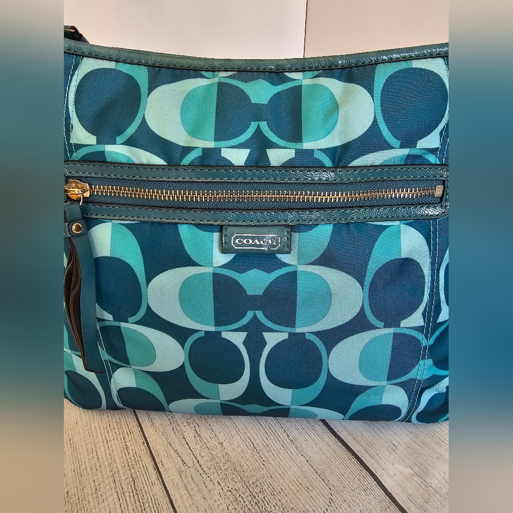 Coach Daisy Dream C Print Teal Convertible Hobo/Crossbody Bag F26023 - Picture 7 of 14